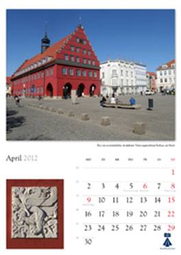 Beschreibung: Bildkalender "Universitts- und Hansestadt Greifswald 2012"  Herausgeber: HansePhotoStralsund Fotografien: Eckhard Fraede