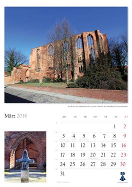 Bildkalender "Hansestadt Stralsund 2014"  
Herausgeber: HansePhotoStralsund 
Fotografien: Eckhard Fraede