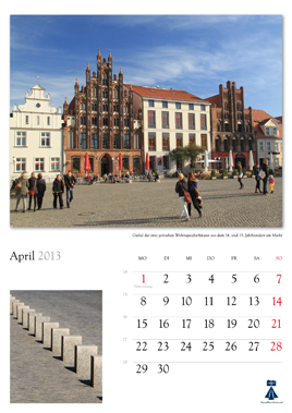 Beschreibung: Bildkalender "Universitts- und Hansestadt Greifswald 2013"  Herausgeber: HansePhotoStralsund Fotografien: Eckhard Fraede