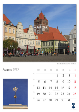 Beschreibung: Bildkalender "Universitts- und Hansestadt Greifswald 2013"  Herausgeber: HansePhotoStralsund Fotografien: Eckhard Fraede