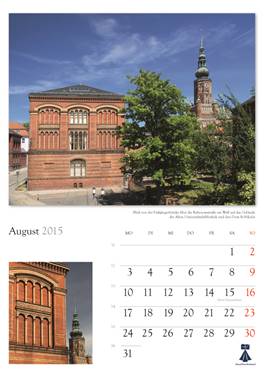 Bildkalender "Universitts- und Hansestadt Greifswald 2014" 
Herausgeber: HansePhotoStralsund 
Fotografien: Eckhard Fraede