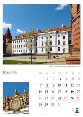 Bildkalender "Universitts- und Hansestadt Greifswald 2014" 
Herausgeber: HansePhotoStralsund 
Fotografien: Eckhard Fraede