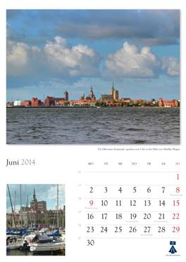 Bildkalender "Hansestadt Stralsund 2014"  
Herausgeber: HansePhotoStralsund 
Fotografien: Eckhard Fraede