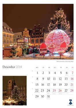 Bildkalender "Hansestadt Stralsund 2014"  
Herausgeber: HansePhotoStralsund 
Fotografien: Eckhard Fraede